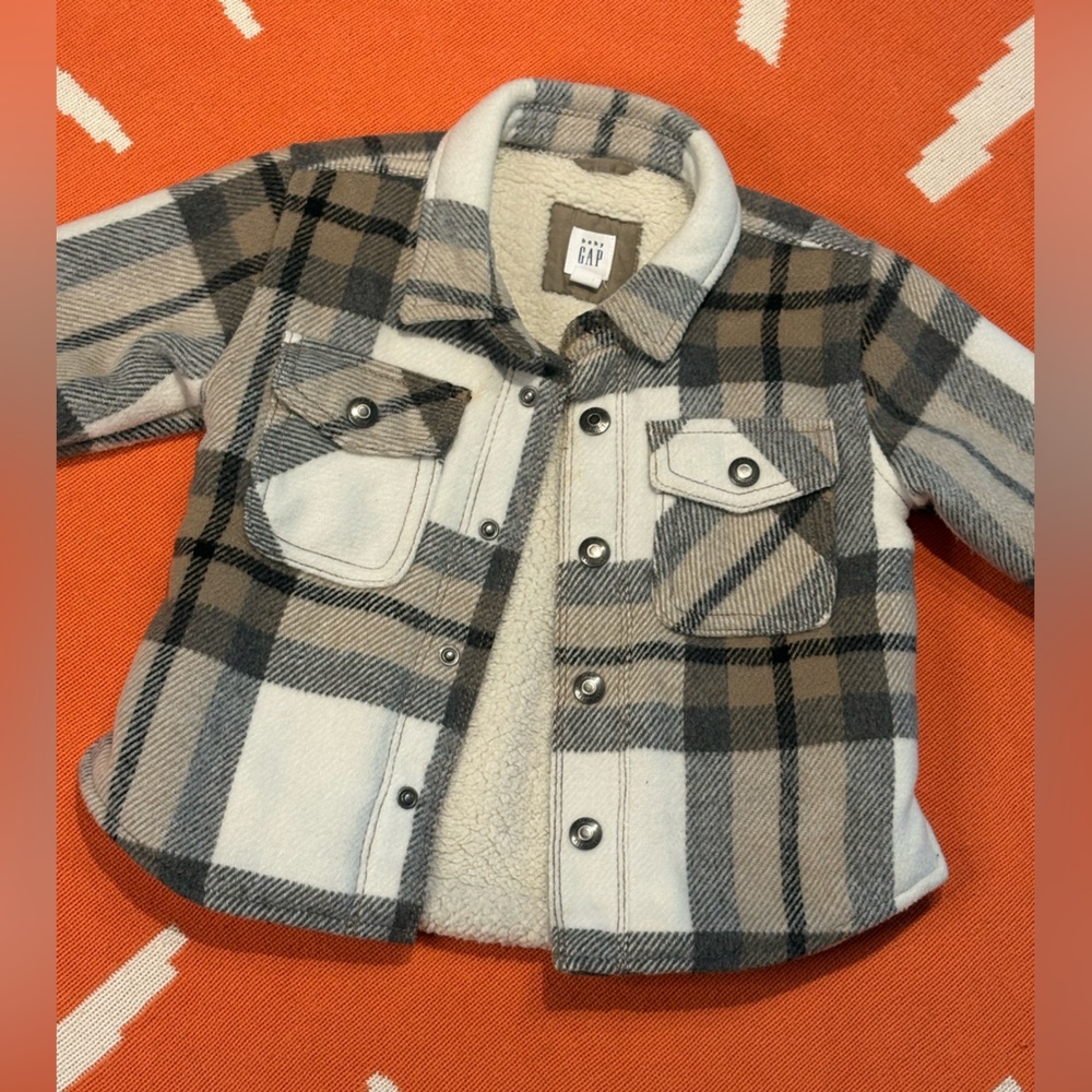 GAP Kids Checkered Button Down Shirt - Black and White